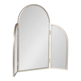 Amoli Tri-Fold Arch Metal Mirror showing three arched mirrored panels with slim silver iron frame