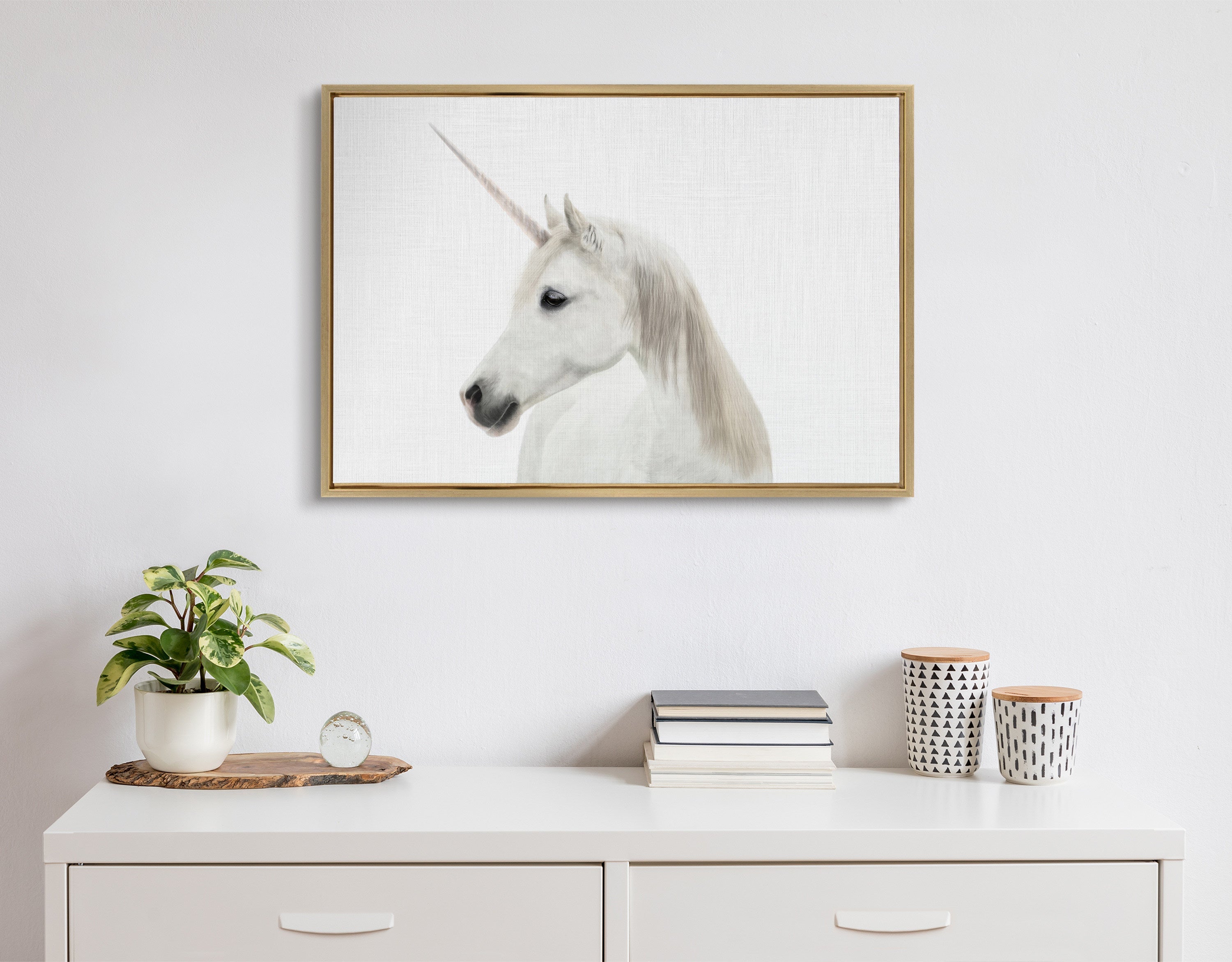 Sylvie Unicorn Framed Canvas by Simon Te of Tai Prints by kateandlaurel - product image 9 for Resin Society