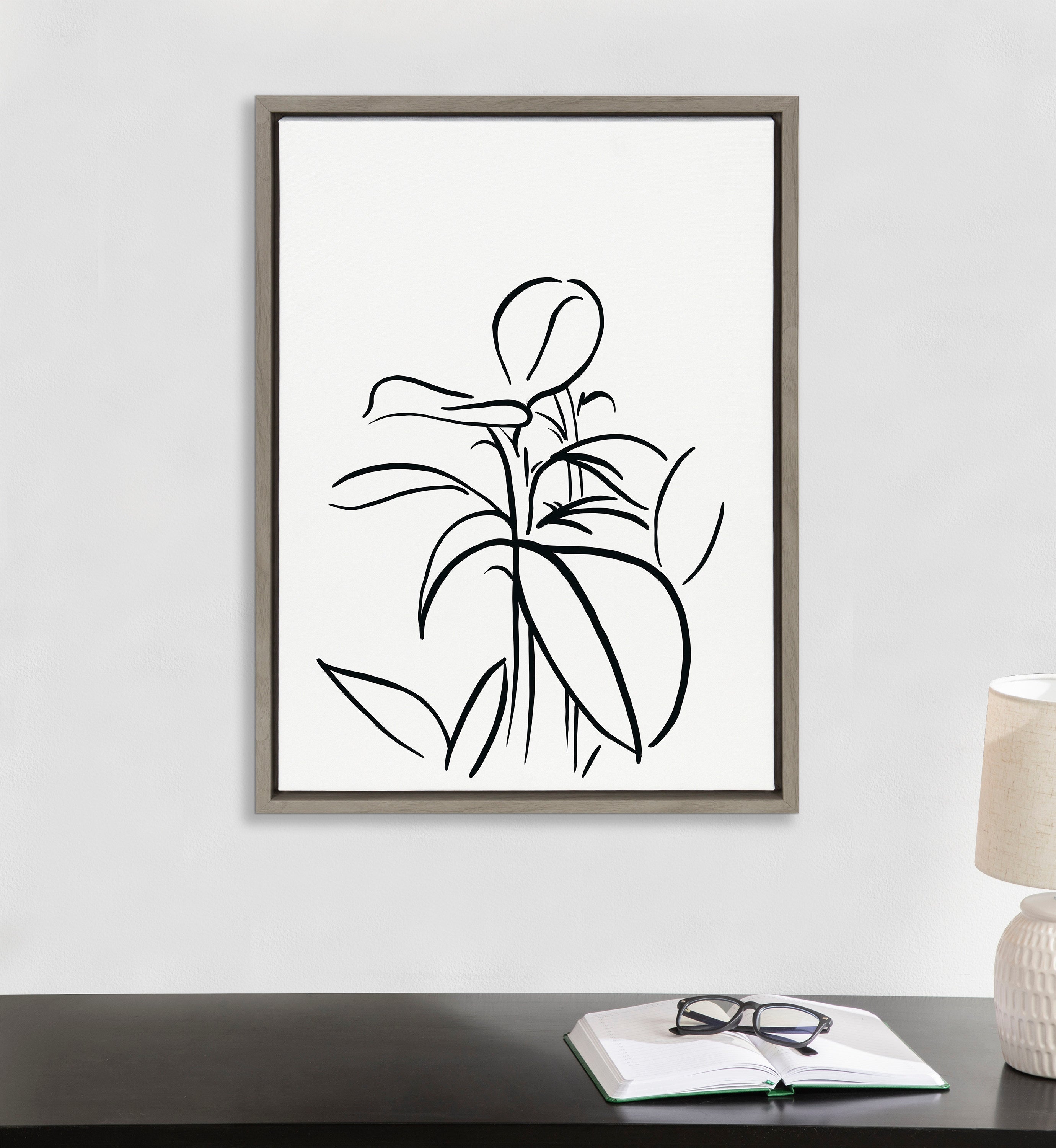 Sylvie Botanical Sketch Print No 1 Framed Canvas by The Creative Bunch