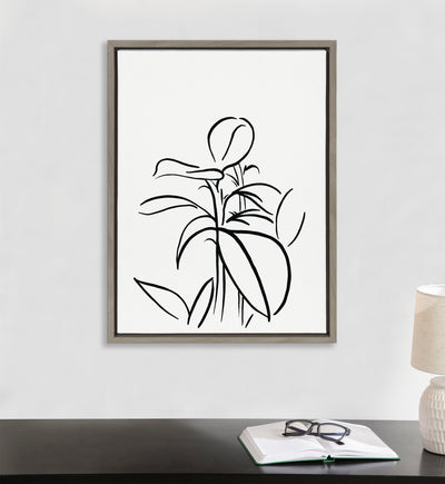 Sylvie Botanical Sketch Print No 1 Framed Canvas by The Creative Bunch