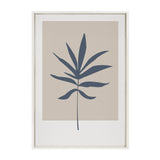 Sylvie Muted Tan and Blue Colorblock Botanical Leaf Framed Canvas by kateandlaurel - product image 2 for Resin Society