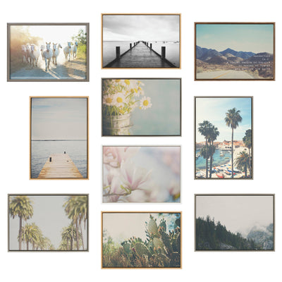 Sylvie A Desert Prickly Pear Cactus 1 and 2 Framed Canvas Art Set by Laura Evans