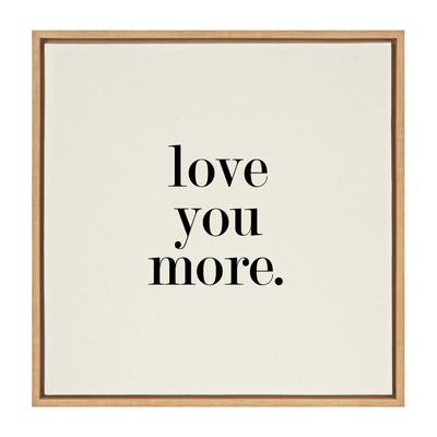 Sylvie Love You More framed canvas art with Gray polystyrene frame