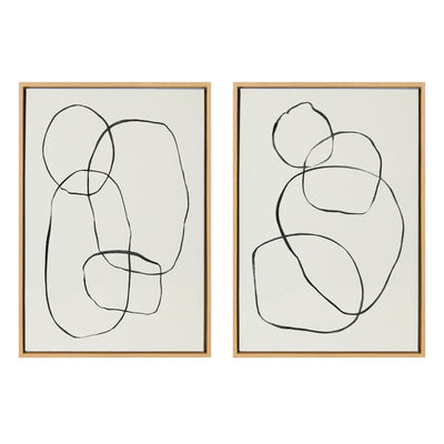 Sylvie Going in Circles Framed Textured Canvas Set