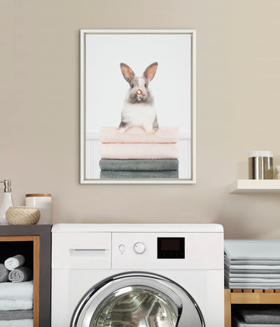 Sylvie Fold Bunny Framed Canvas by kateandlaurel - product image 4 for Resin Society