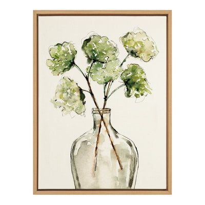 Sylvie Greenery Vase Framed Canvas by kateandlaurel - main product image for Resin Society