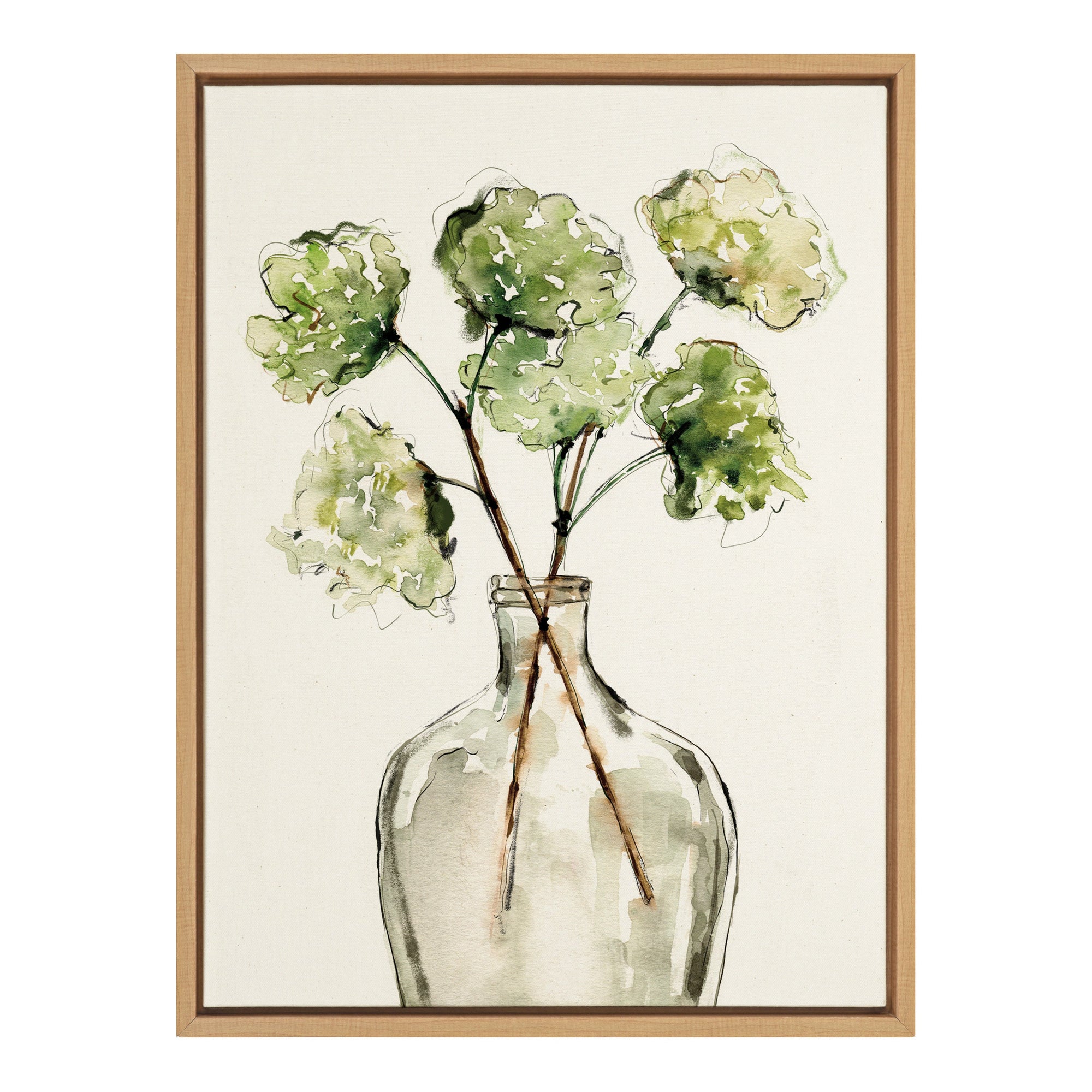 Sylvie Greenery Vase Framed Canvas by kateandlaurel - product image 9 for Resin Society