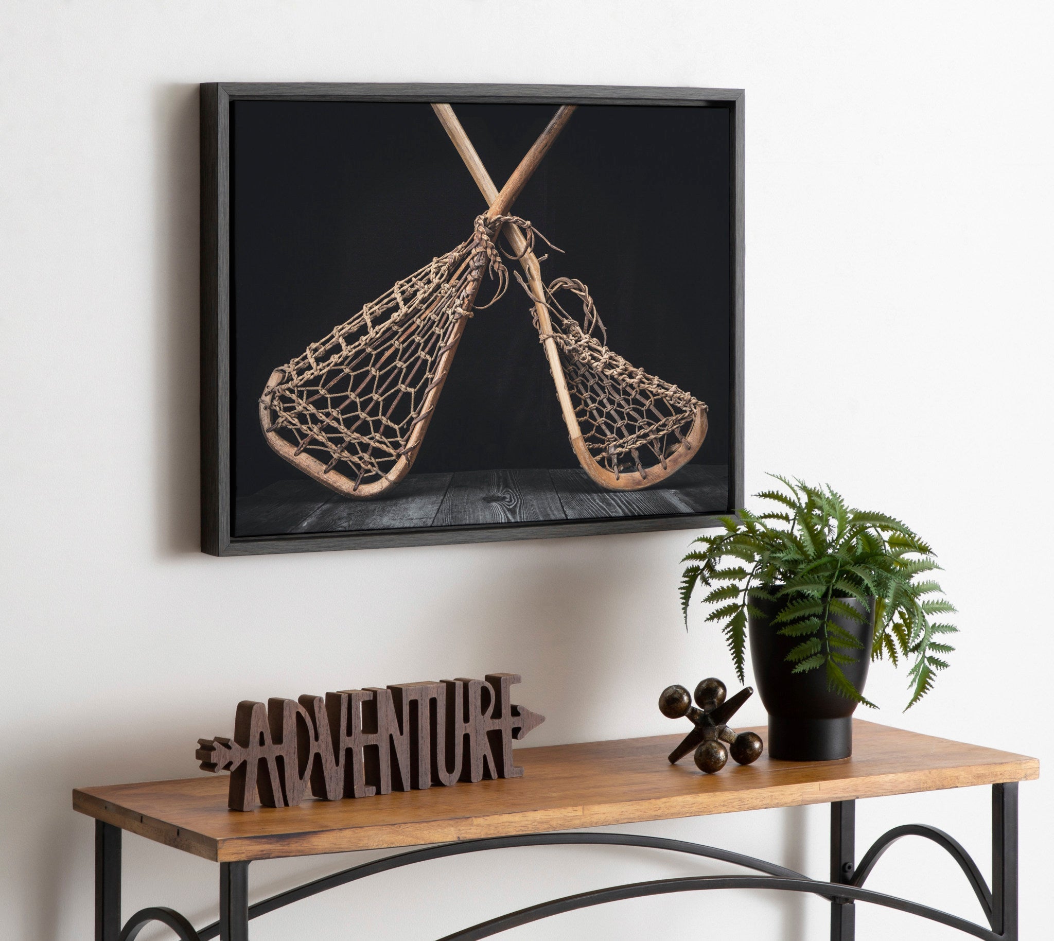 Sylvie Lacrosse Sticks Framed Canvas by kateandlaurel - product image 7 for Resin Society