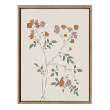 Sylvie Delicate Illustrated Red and Purple Wildflowers Framed Canvas by kateandlaurel - product image 2 for Resin Society