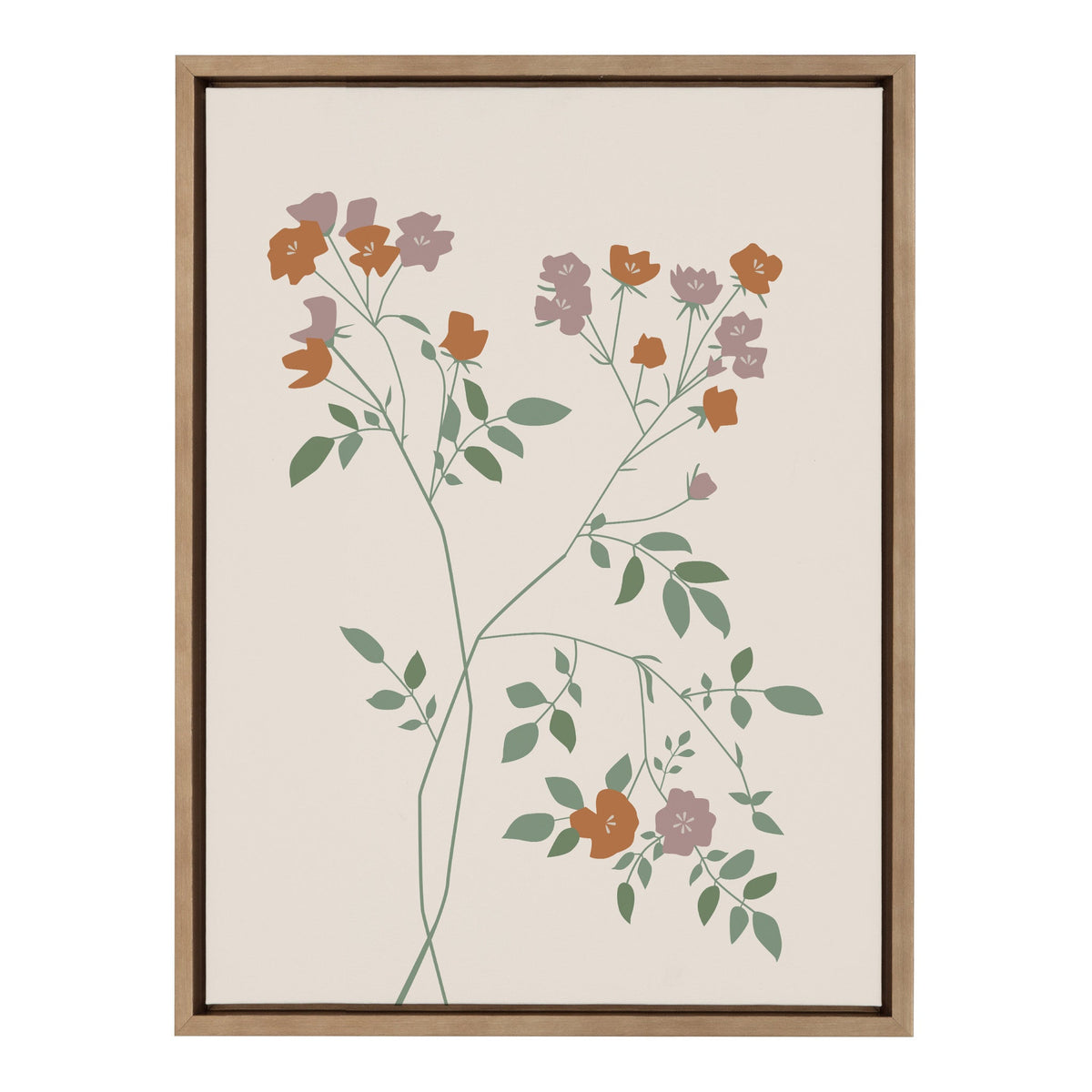Sylvie Delicate Illustrated Red and Purple Wildflowers Framed Canvas by kateandlaurel - product image 2 for Resin Society
