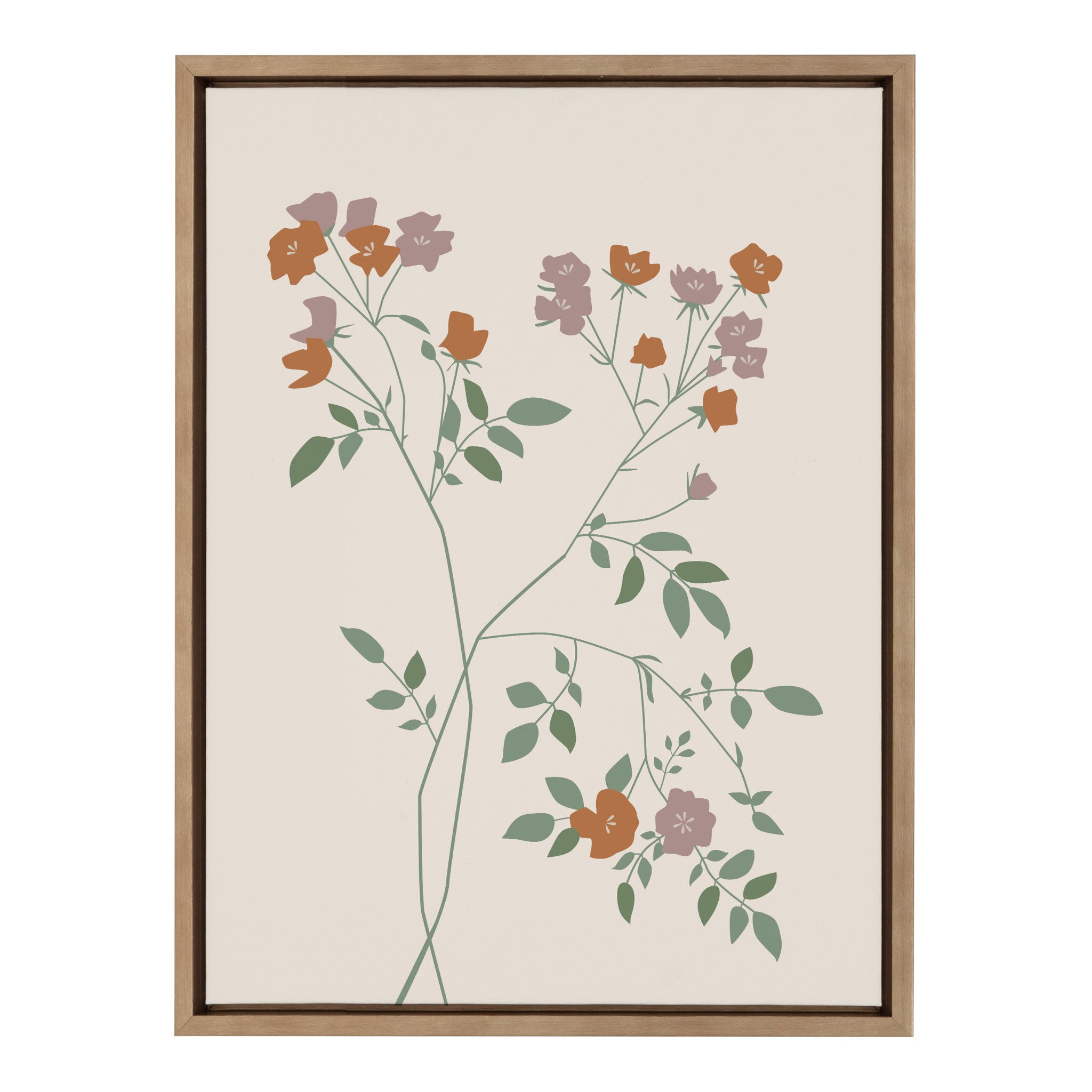 Sylvie Delicate Illustrated Red and Purple Wildflowers Framed Canvas by kateandlaurel - product image 2 for Resin Society