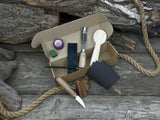 The Perfect Spoon Carving Kit for Beginners with tools, wooden blank, sandpaper, and sharpening board