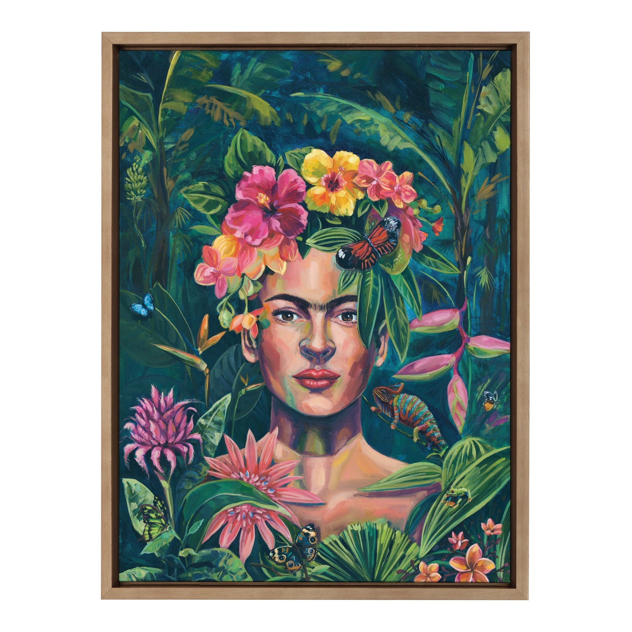 Sylvie Frida In The Wild Framed Canvas by Rachel Christopoulos