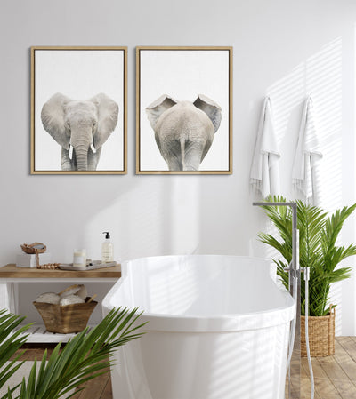 Sylvie Elephant Front and Back Framed Canvas Set by kateandlaurel - product image 8 for Resin Society