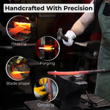 Hand-forged timber framing rounded chisel with ash handle and steel blade