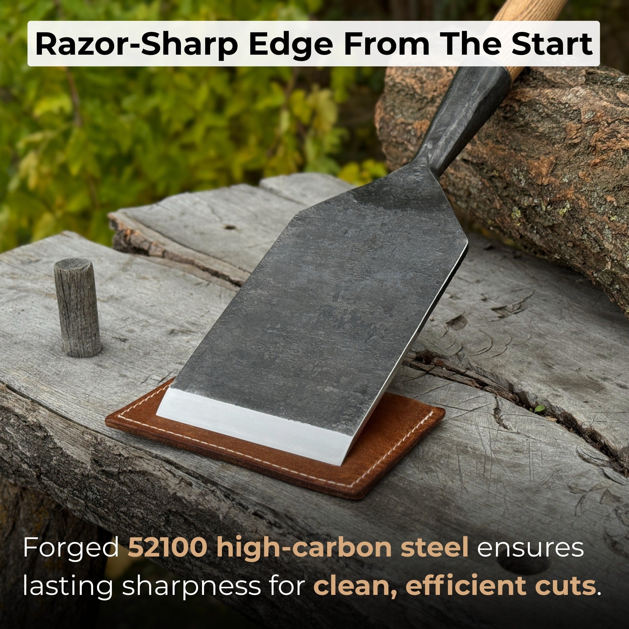 Timber Framing Slick Chisel with ash handle and 52100 carbon steel blade