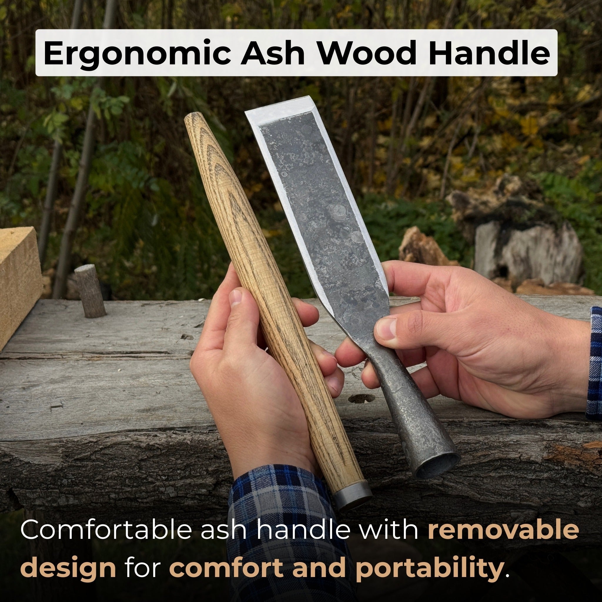 Timber Slick Chisel with ash handle and leather edge guard for woodworking