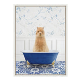 Sylvie Alpaca In Eclectic Blue Bath Framed Canvas by kateandlaurel - product image 2 for Resin Society