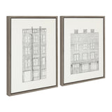 Sylvie Brick Building Façade 1 and Brick Building Façade 4 Framed by kateandlaurel - product image 2 for Resin Society