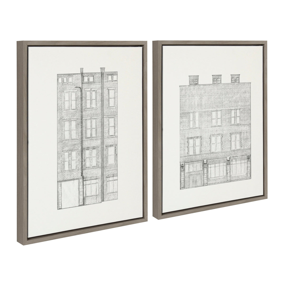 Sylvie Brick Building Façade 1 and Brick Building Façade 4 Framed by kateandlaurel - product image 2 for Resin Society