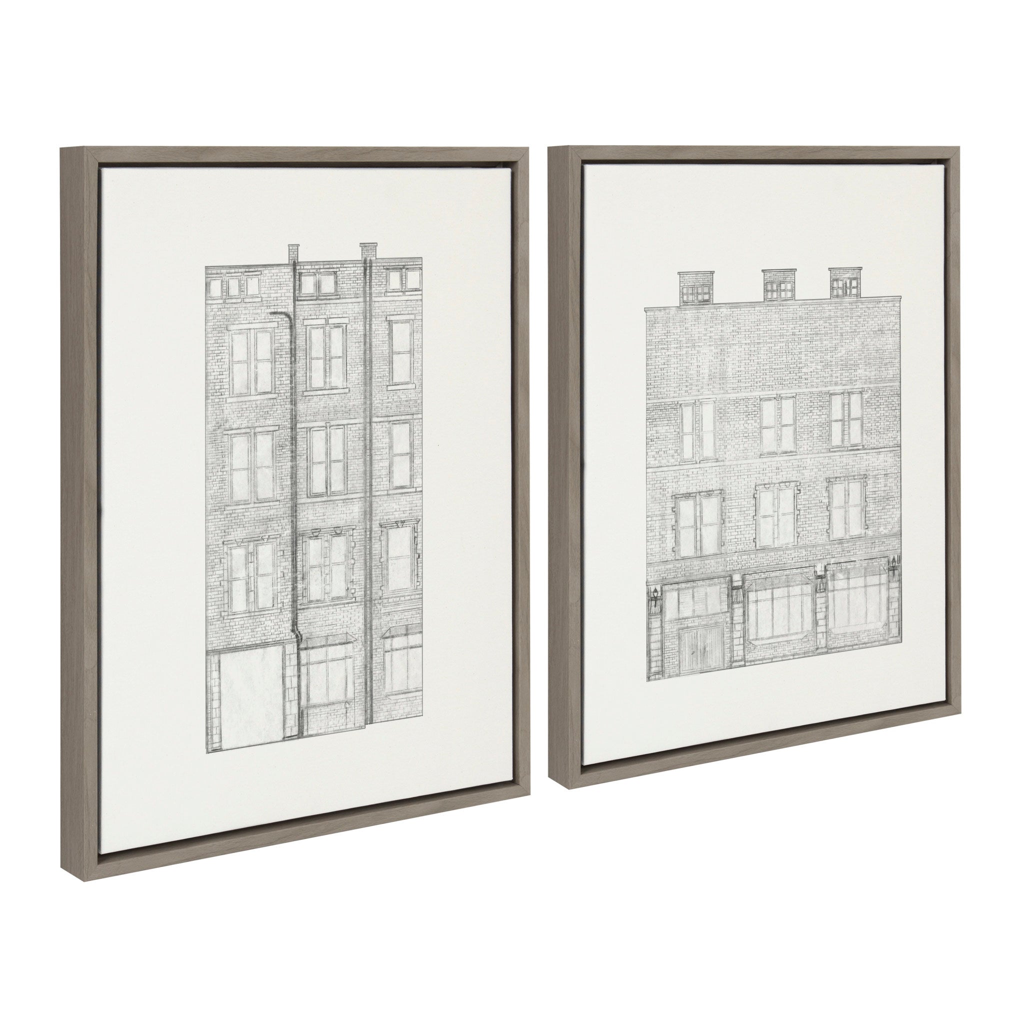 Sylvie Brick Building Façade 1 and Brick Building Façade 4 Framed by kateandlaurel - product image 2 for Resin Society