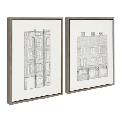 Sylvie Brick Building Façade 1 and Brick Building Façade 4 Framed by kateandlaurel - product image 2 for Resin Society