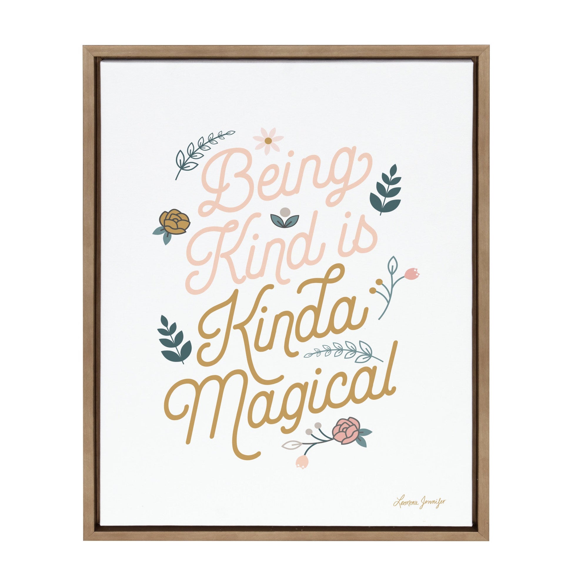Sylvie Being Kind is Kinda Magical v2 Framed Canvas by Yellow Heart Art by kateandlaurel - main product image for Resin Society