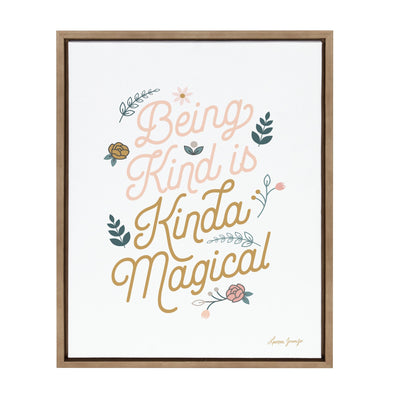 Sylvie Being Kind is Kinda Magical v2 Framed Canvas by Yellow Heart Art by kateandlaurel - main product image for Resin Society