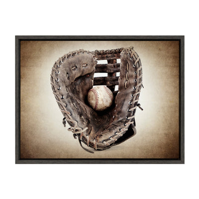 Sylvie Vintage Baseball Glove Framed Canvas by kateandlaurel - product image 9 for Resin Society