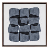Sylvie Navy Block Abstract Framed Canvas by kateandlaurel - main product image for Resin Society
