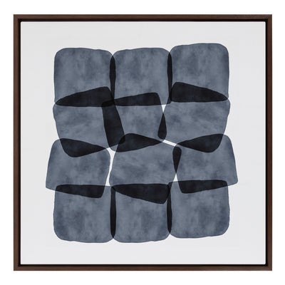 Sylvie Navy Block Abstract Framed Canvas by kateandlaurel - main product image for Resin Society