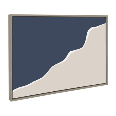 Sylvie Ocean and Beach Abstract Landscape Framed Canvas by kateandlaurel - product image 7 for Resin Society