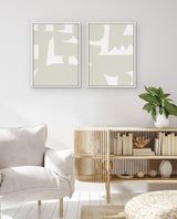 Sylvie Quiet Jungle 1 left and Right Neutral Abstract Framed Canvas by kateandlaurel - product image 6 for Resin Society