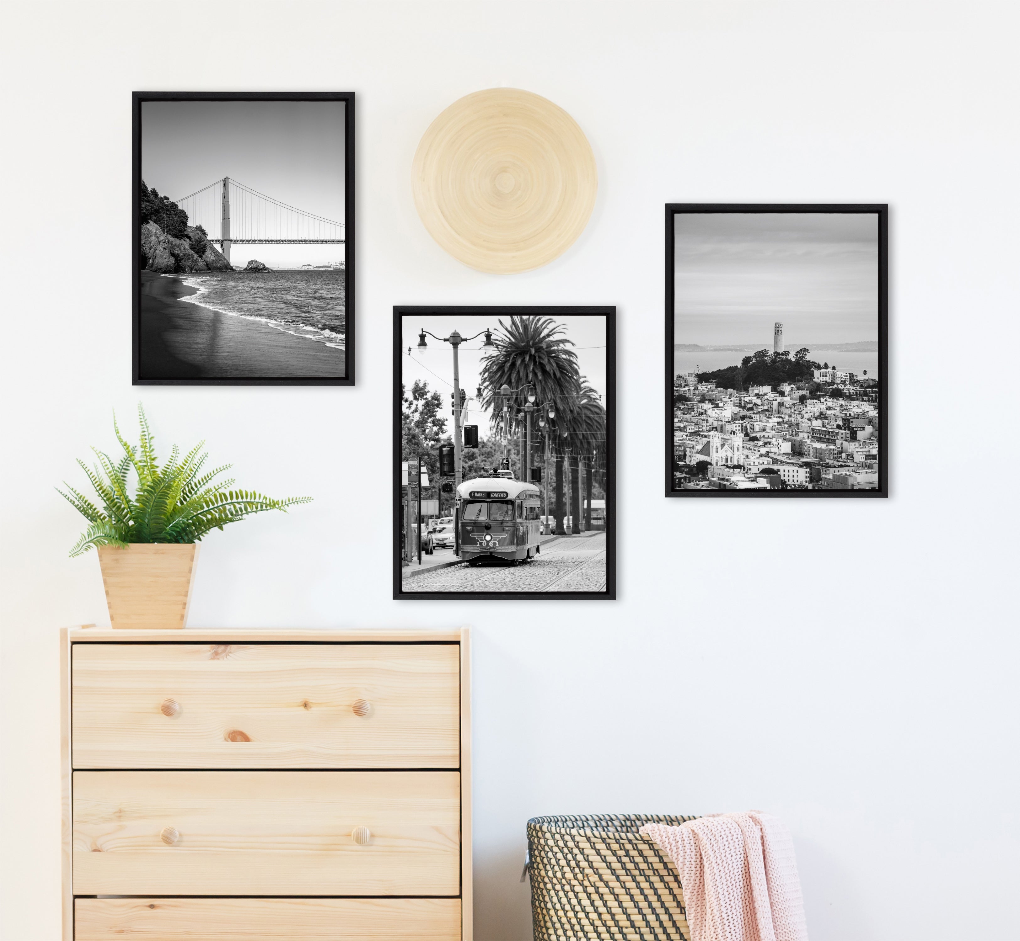Sylvie San Francisco Black and White Framed Canvas Art Set by Crystal Lynn Collins