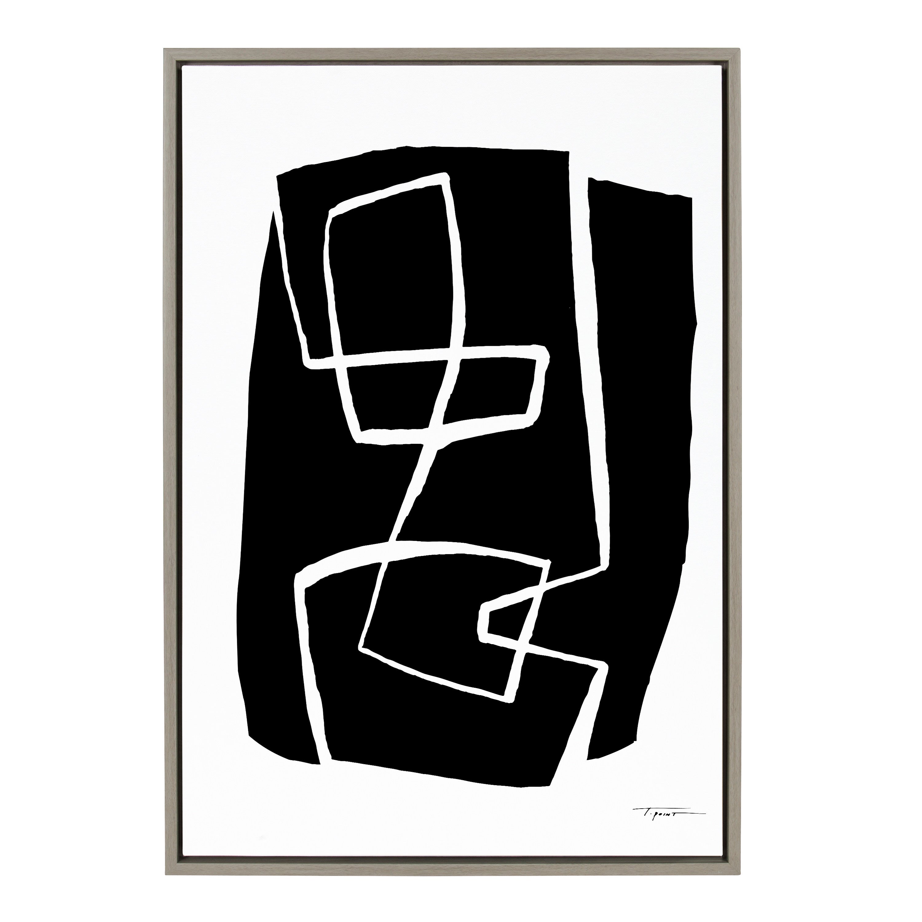 Sylvie Modern Meeting Forms Framed Canvas by kateandlaurel - main product image for Resin Society