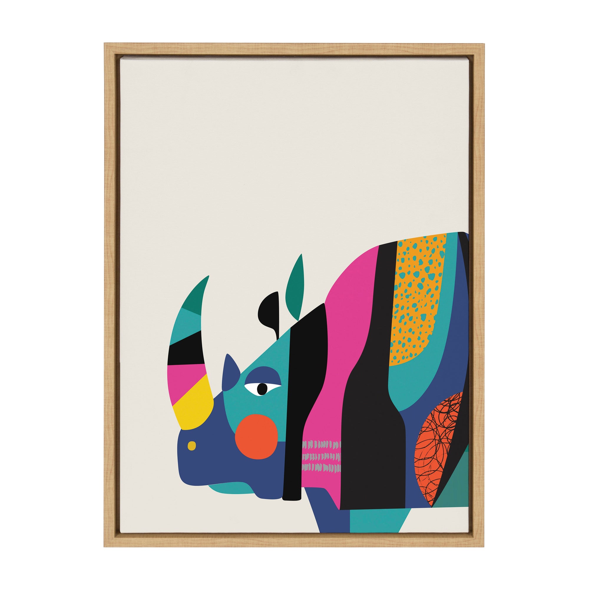 Sylvie Mid Century Modern Rhino Framed Canvas by kateandlaurel - product image 9 for Resin Society