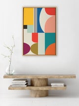 Sylvie Mid Century Modern Pattern Framed Canvas
