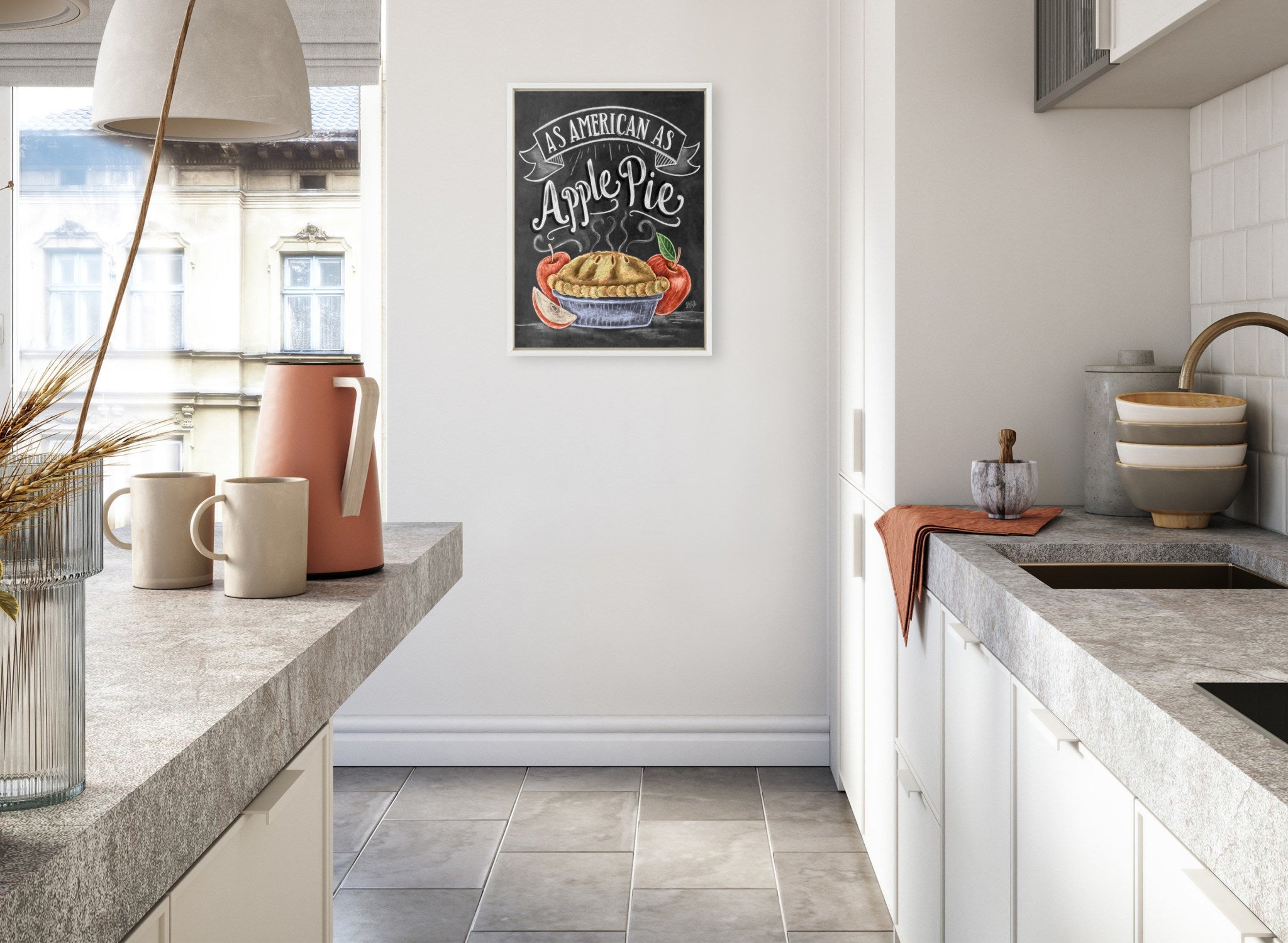 Sylvie American Apple Pie Framed Canvas by Valerie McKeehan of Lily and Val