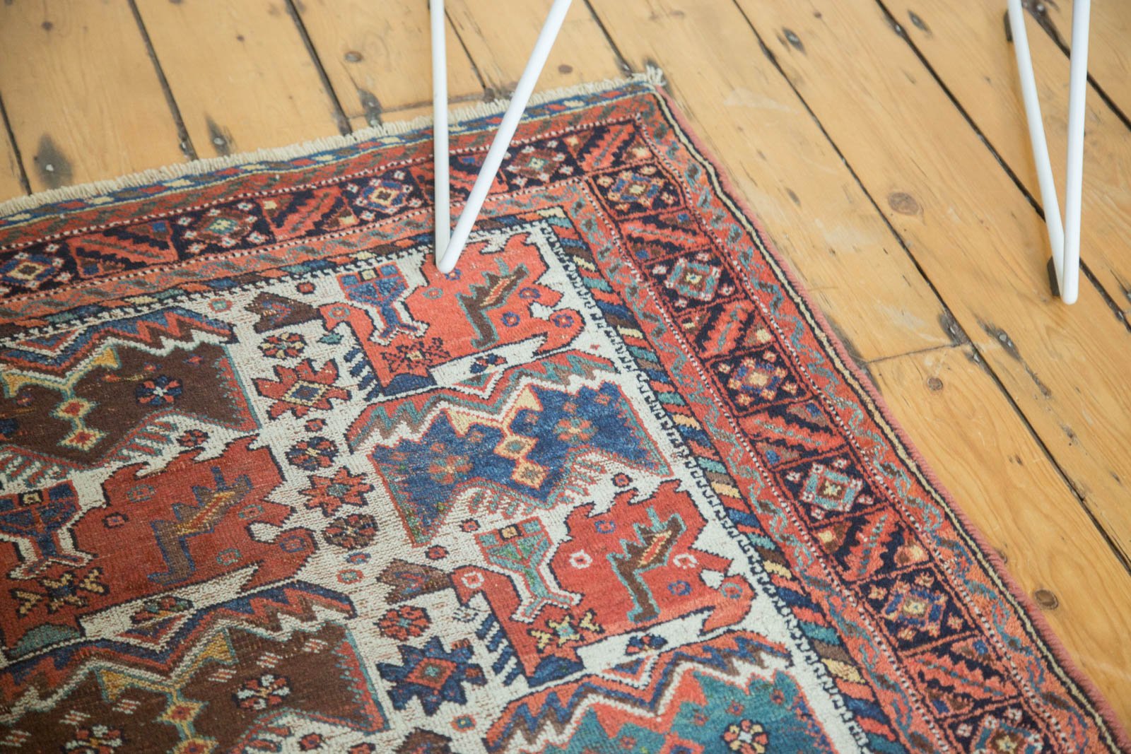 4x4.5 Antique Afshar Square Rug by Old New House® - product image 5 for Resin Society
