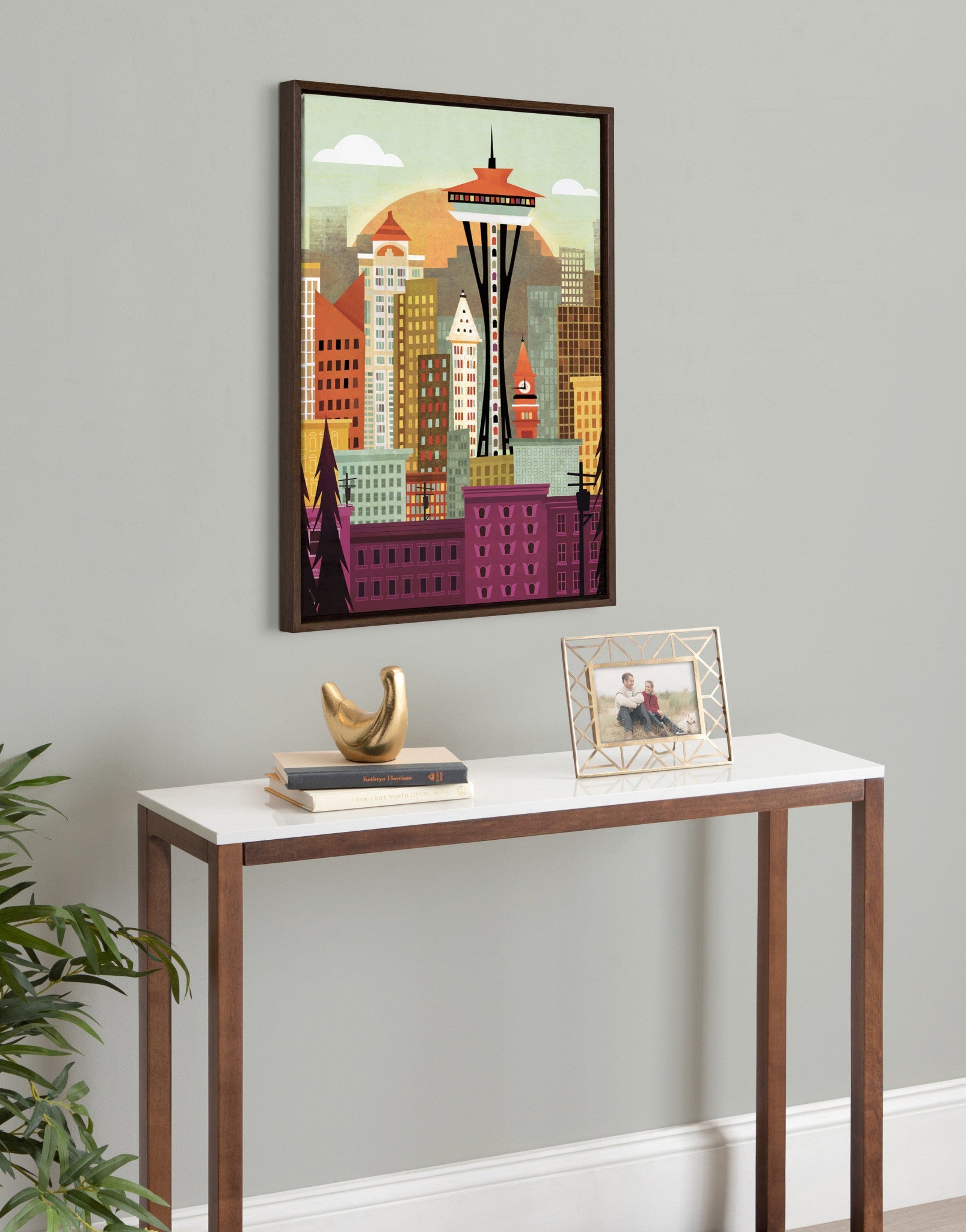 Sylvie Seattle Skyline Framed Canvas by kateandlaurel - product image 7 for Resin Society