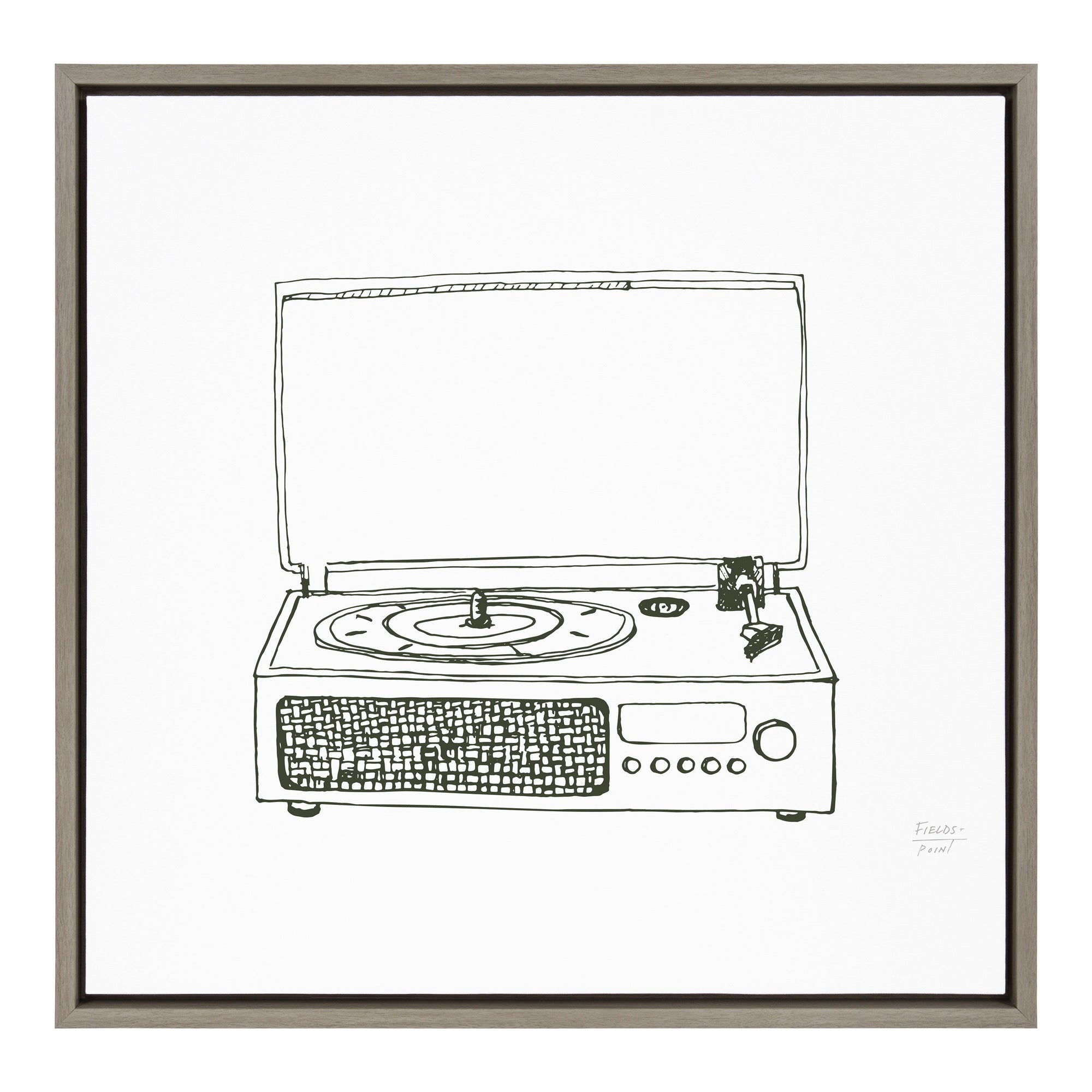 Sylvie Victrola Record Player Framed Canvas by kateandlaurel - product image 8 for Resin Society