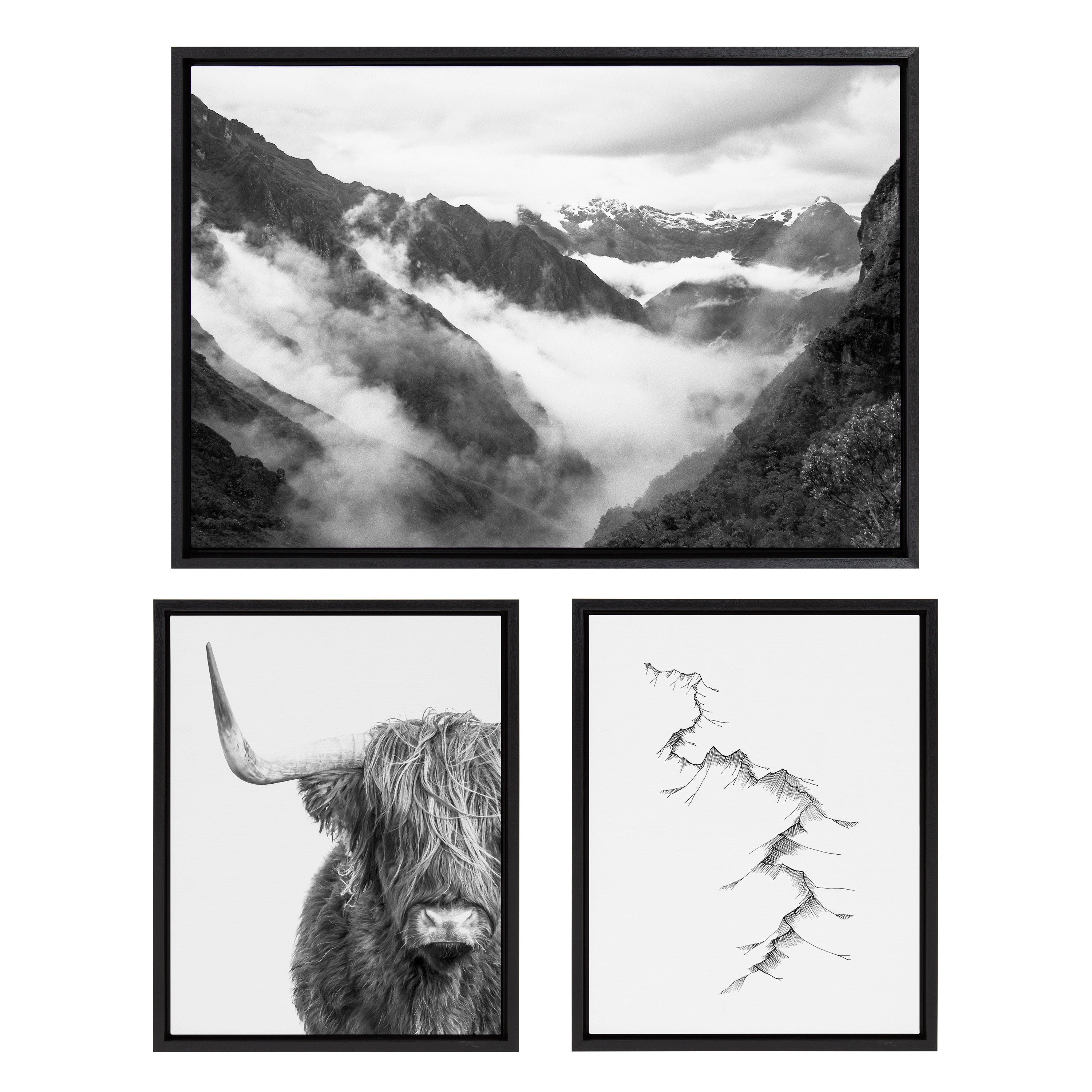 Sylvie BW Highland Cow No. 1 by kateandlaurel - product image 12 for Resin Society