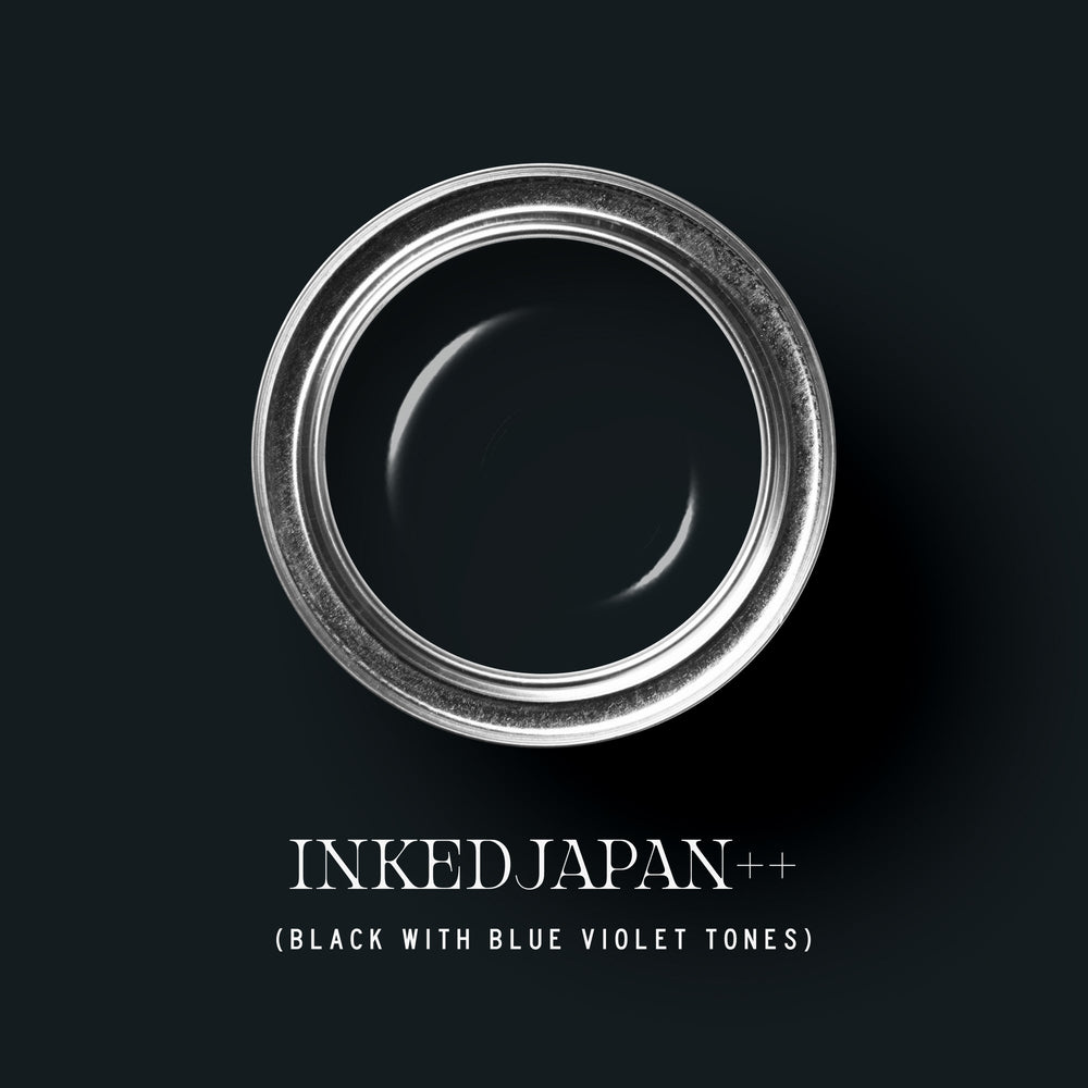 Can of INKEDJAPAN++ paint with blue violet tones by tonesterpaints