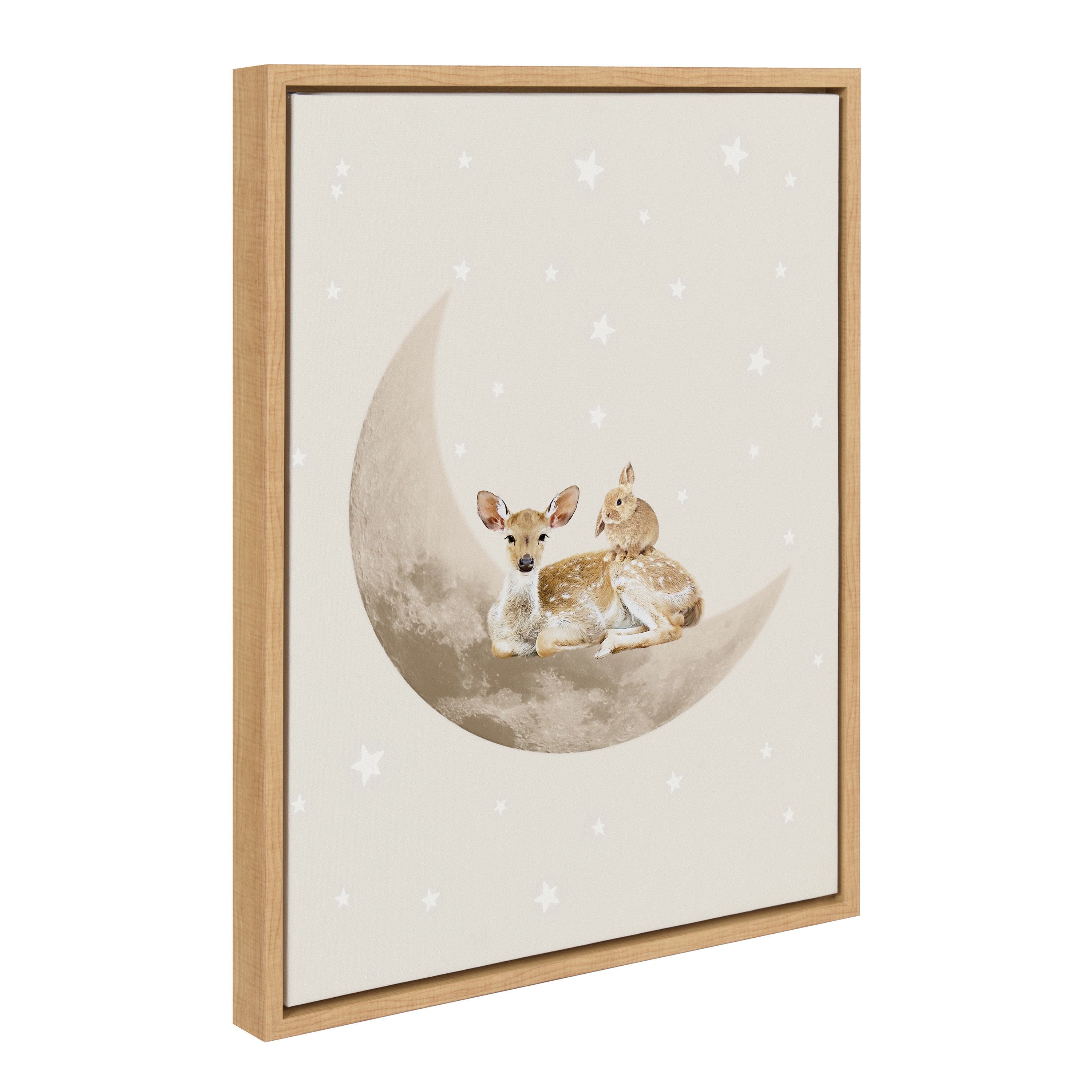 Sylvie On the Moon Framed Canvas by July Art Prints
