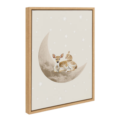 Sylvie On the Moon Framed Canvas by July Art Prints