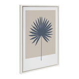 Sylvie Muted Tan and Blue Colorblock Botanical Palm Framed Canvas by kateandlaurel - main product image for Resin Society