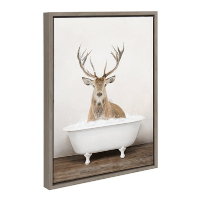 Sylvie Male Deer in Rustic Bath Framed Canvas by kateandlaurel - product image 13 for Resin Society
