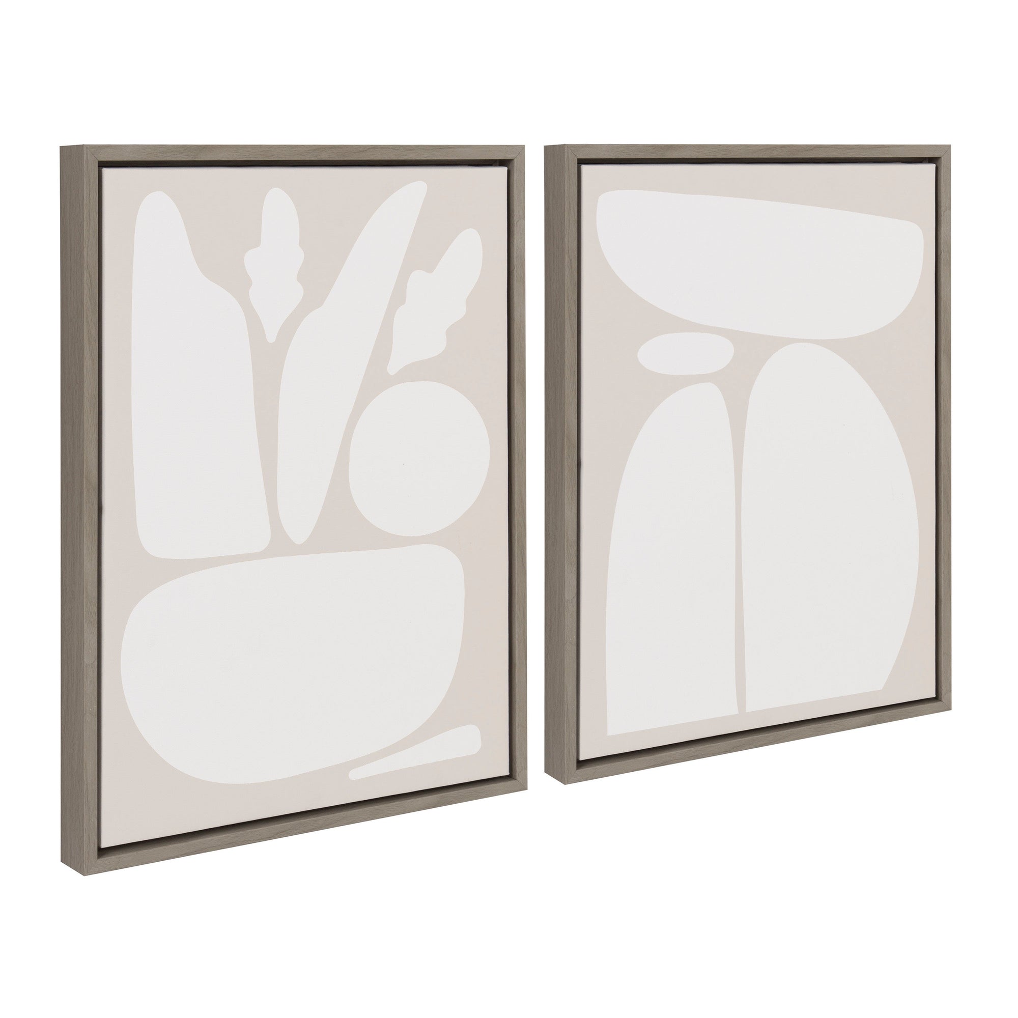 Sylvie Zen Botanical Rock Neutral Framed Canvas Set by kateandlaurel - product image 7 for Resin Society