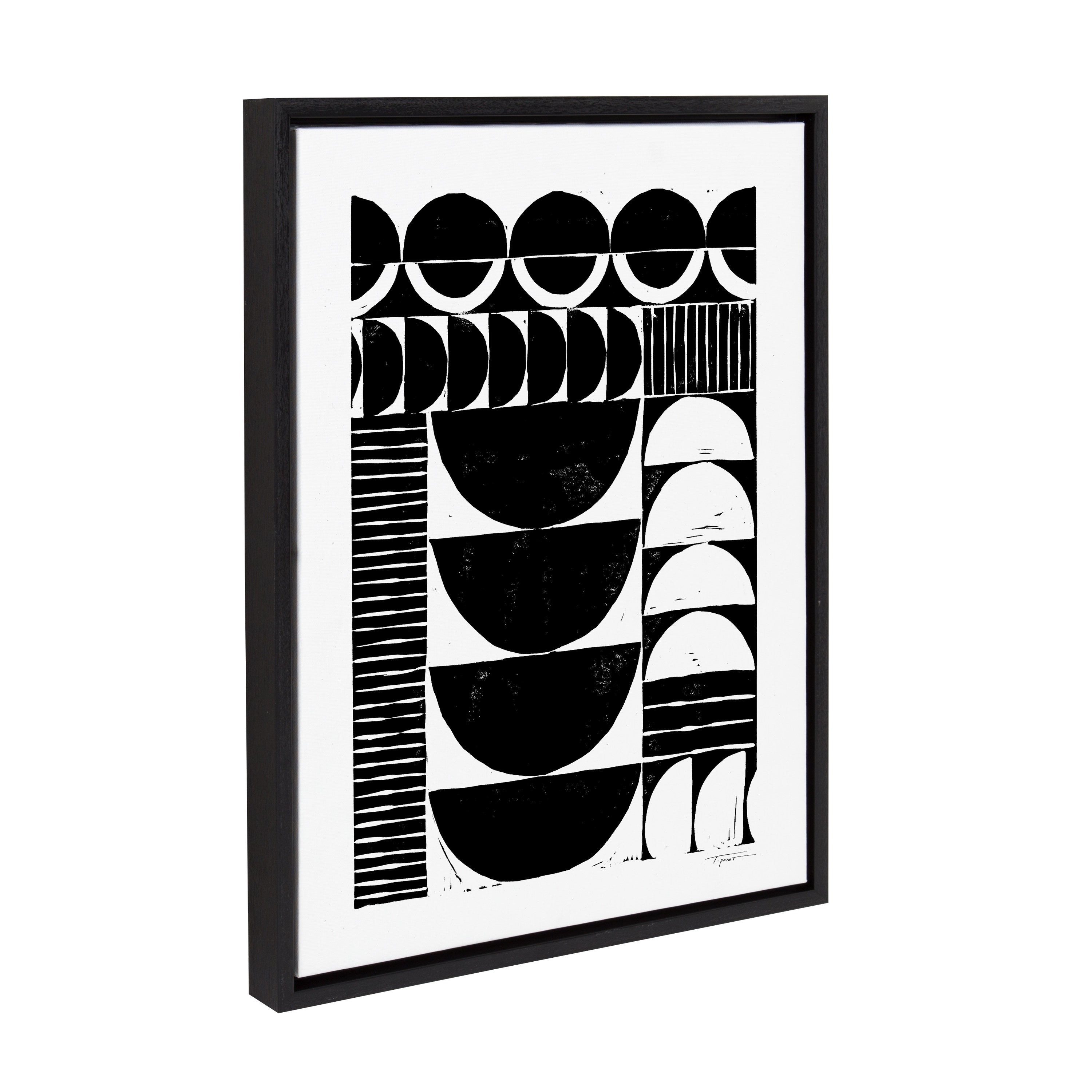 Sylvie Modern Circular Block Print Framed Canvas by kateandlaurel - product image 8 for Resin Society