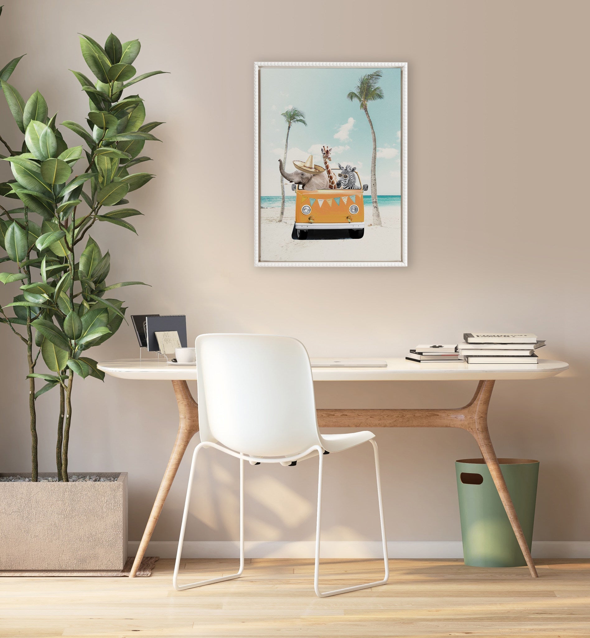 Sylvie Beaded Beach Adventures Framed Canvas by July Art Prints